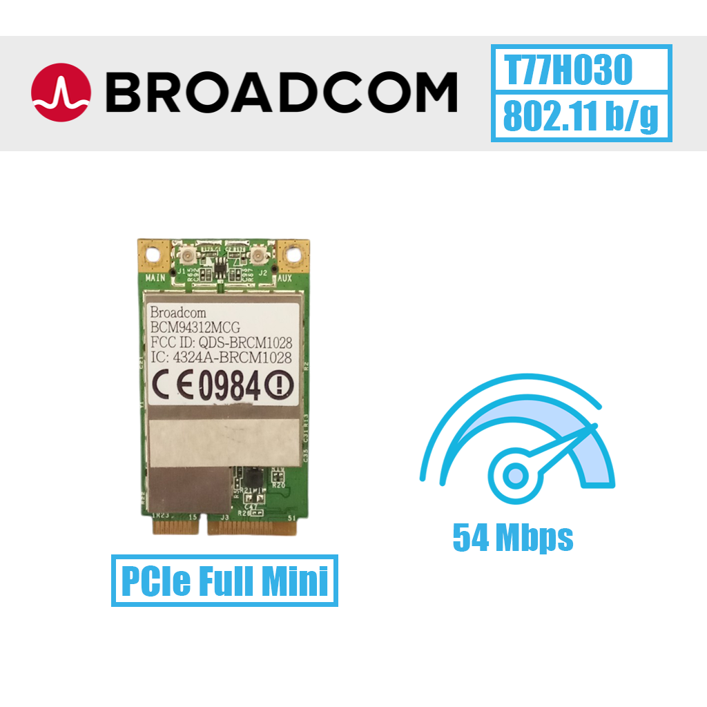 Broadcom tinklo plokštė 54 Mbps, 802.11 b/g (T77H030)