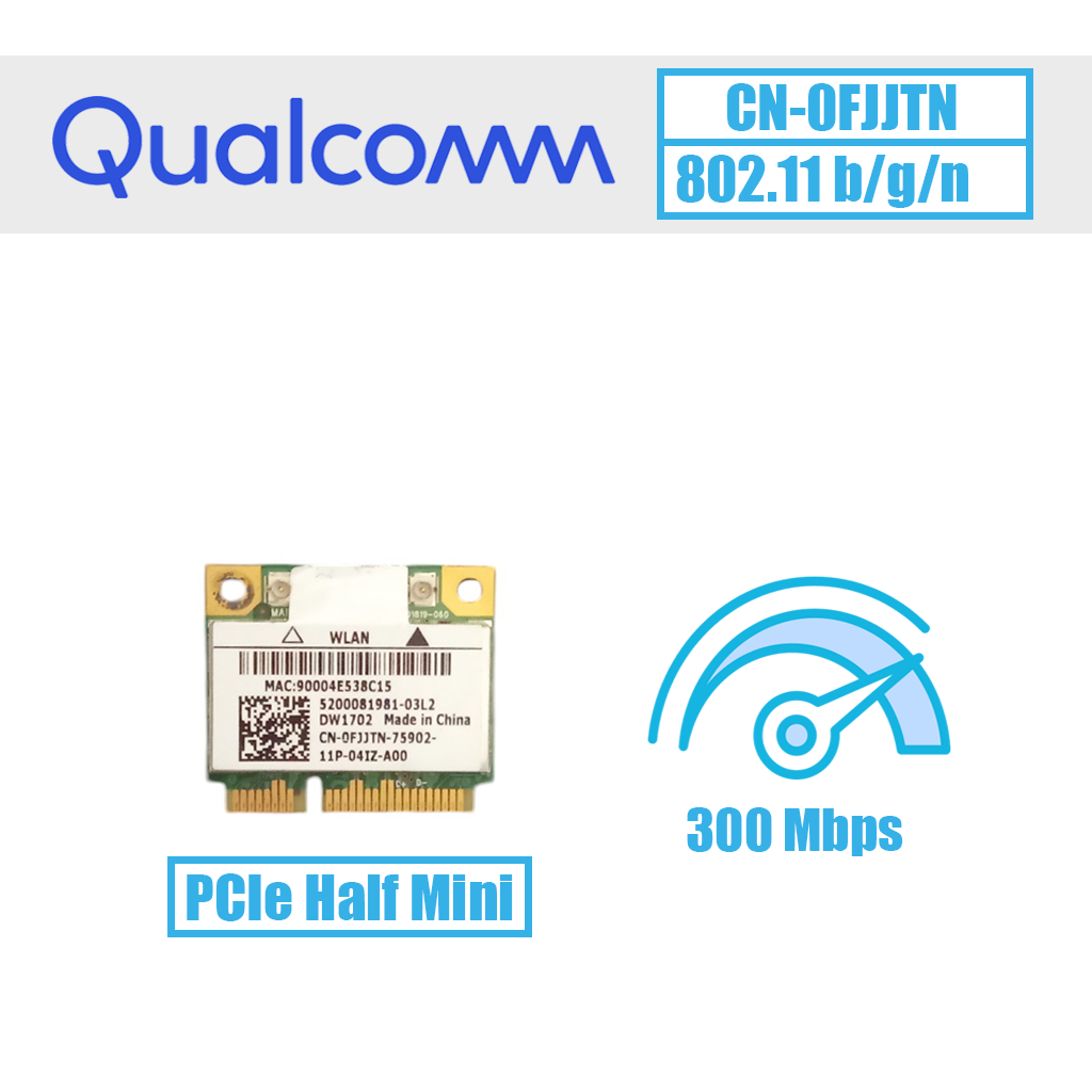 Qualcomm tinklo plokštė 300 Mbps, 802.11 b/g/n (DW1702) - Image 1