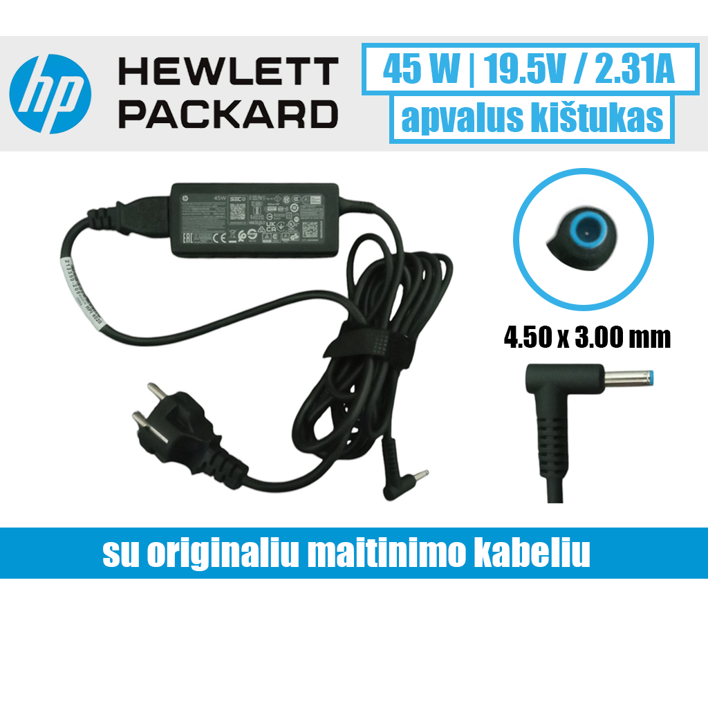 HP įkroviklis 19.5V=2.31A, 45W (TPN-DA16)