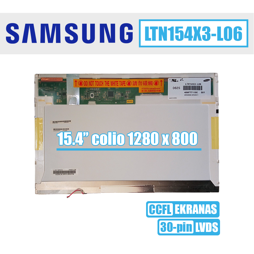 15.4" 1280x800 WXGA, blizgus, 30pin (viršuje dešinėje)