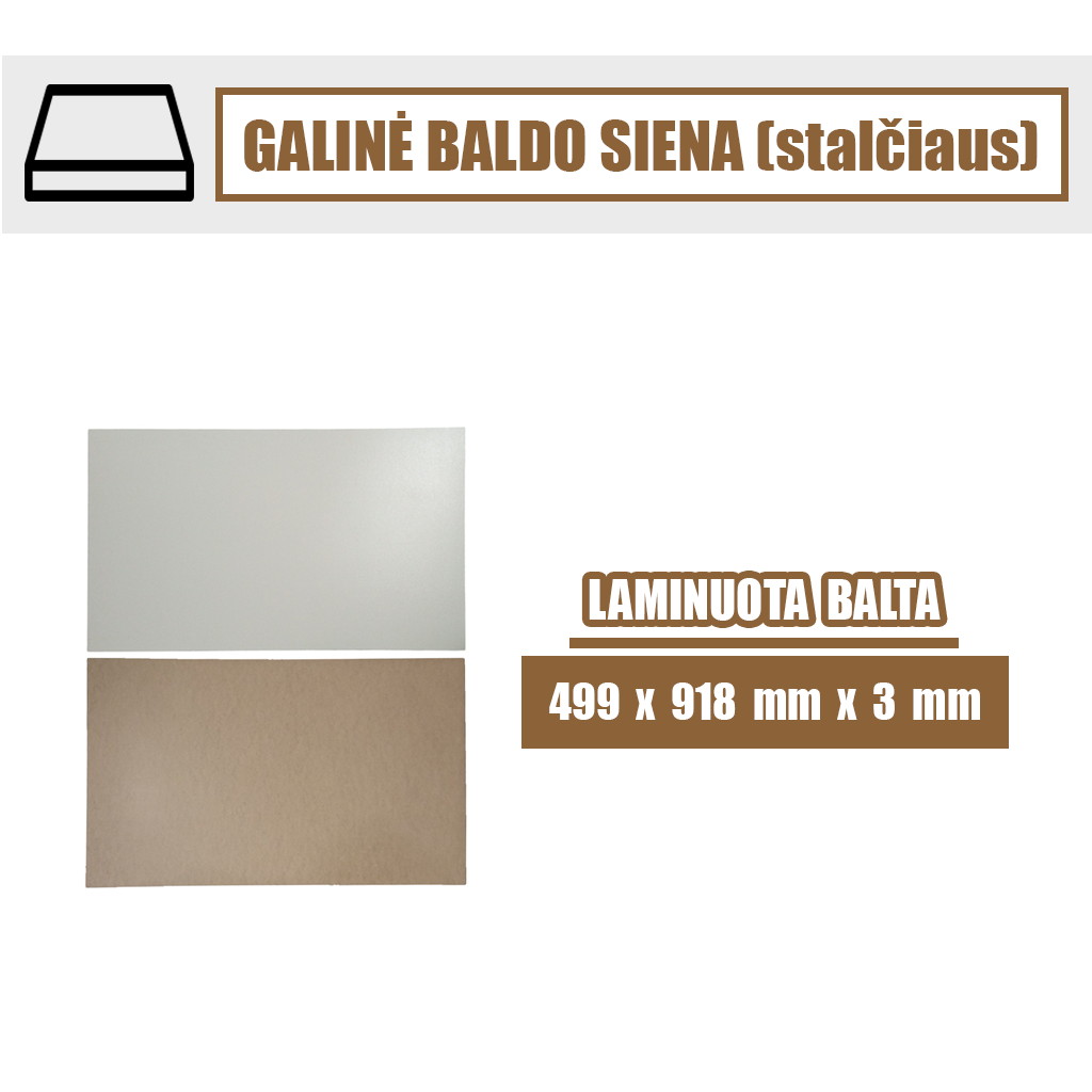 Galinė baldo siena stalčiui (499 x 918 x 3.00 mm) - Image 1