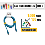 LAN tinklo kabelis / RJ45 / UTP CAT.6 / 2.20 m. / mėlynas
