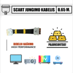 SCART didelio našumo kabelis 0.65 m. (kelių gyslų skydas)