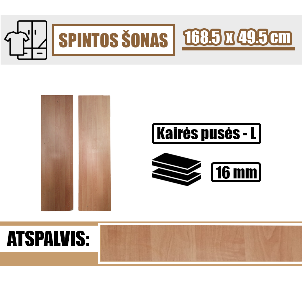 Spintos šonas 168.5 x 49.5 cm (kairės pusės) - Image 1