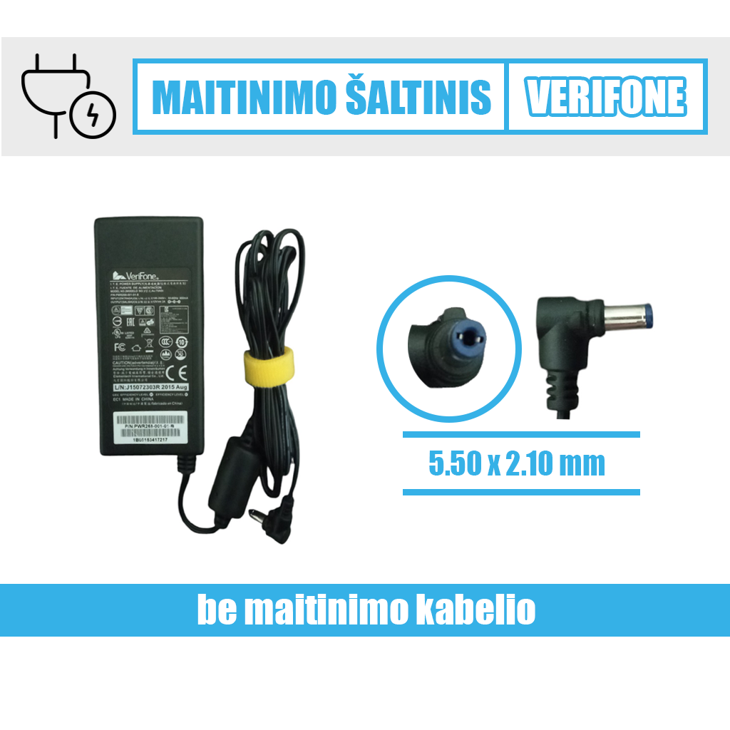 VeriFone maitinimo šaltinis 12V=2A (5.50 x 2.10 mm) - Image 1