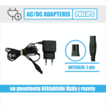 Philips AC-DC adapteris 15V=5.4W (HQ8505)
