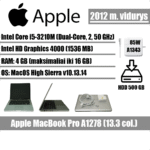 Apple MacBook Pro  A1278 (13.3 col., 2012 m. vidurys)