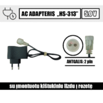 AC adapteris 5.0V=1000mA, 2 pin (HS-313)