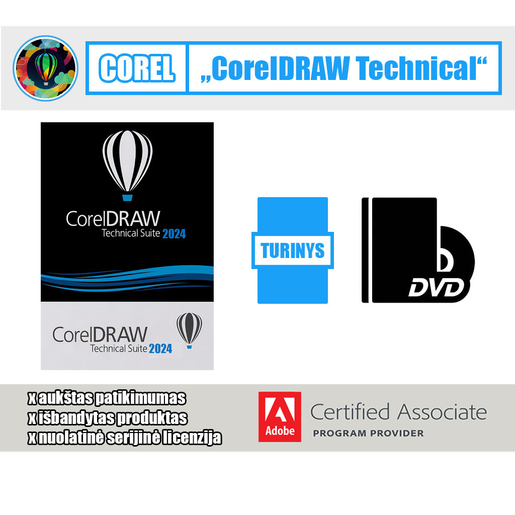 Projektavimo įrankiai „CorelDRAW Technical 2024“
