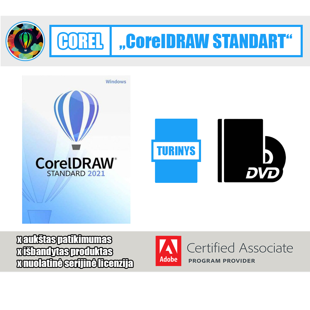Grafikos dizaino įrankiai CorelDRAW Standart 2021
