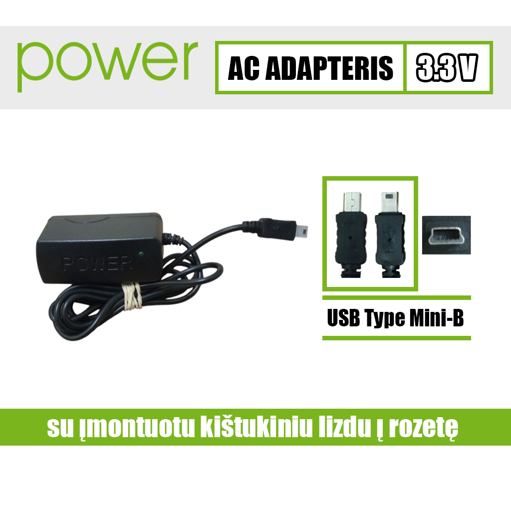 Power AC adapteris 3.3V=1000mA (SDK-1520)