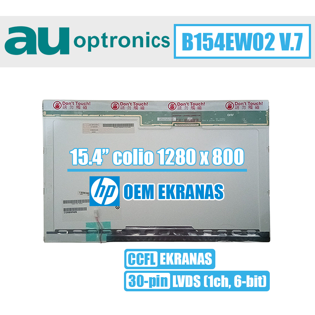 15.4" 1280x800 WXGA, blizgus, 30pin (viršuje dešinėje)