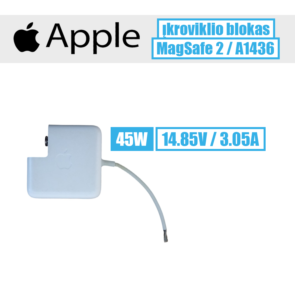 Apple įkroviklio blokas MagSafe 2 „A1436“ (be antgalio) - Image 1