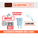 Black+Decker AC adapteris su pliku laidu 15V=150mA