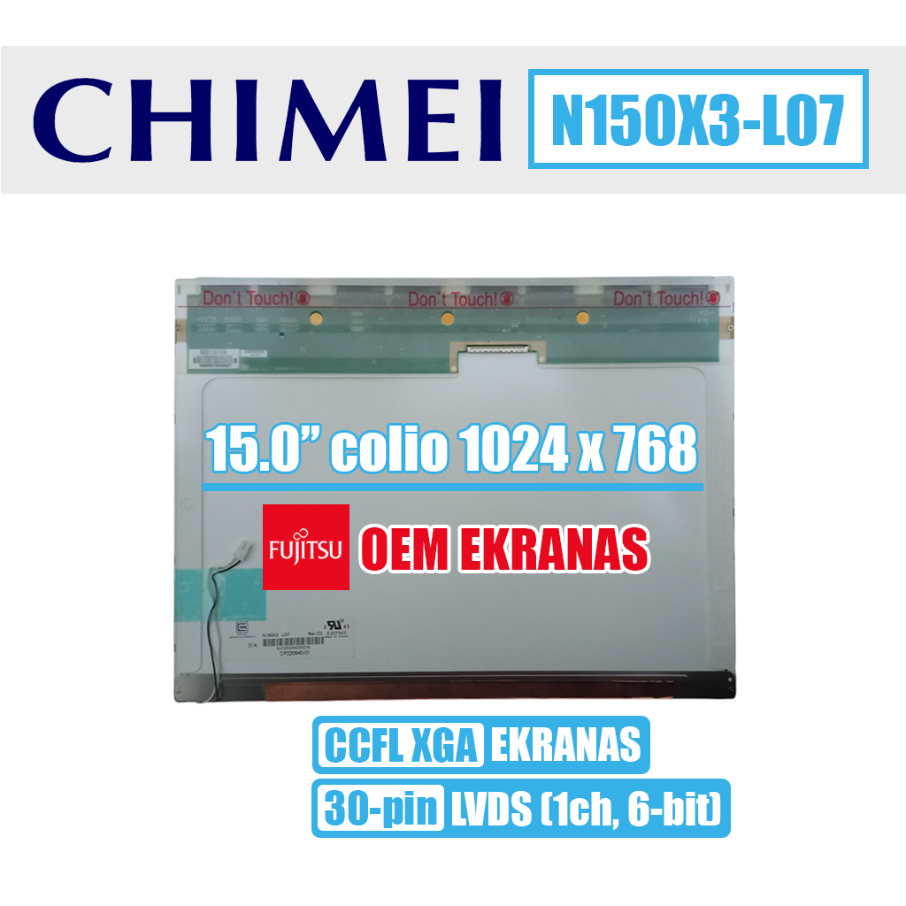 15.0" XGA, matinis, 30pin viršuje dešinėje | CP220640-01