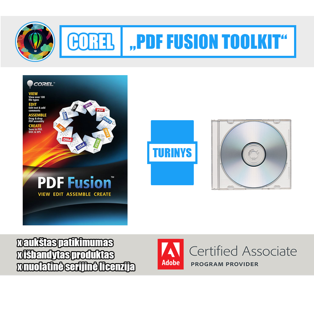 Corel PDF Fusion - universalus dokumentų skaitytuvas