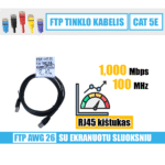 FTP tinklo kabelis / RJ45 / CAT.5E 4PR / 2.10 m. / juodas