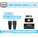 HDMI kabelis / su paauksuotais kontaktais / 2.00 m. / E212689