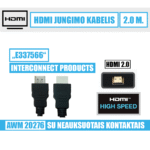 HDMI kabelis / su neauksuotais kontaktais / 2.00 m. / E337566