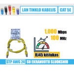 LAN tinklo kabelis / RJ45 / STP CAT.5E / 1.50 m. / geltonas