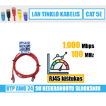 LAN tinklo kabelis / RJ45 / UTP CAT.5E / 2.00 metro / raudonas