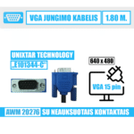VGA 15 pin kabelis (išorinis)  / 1.80 m. / juodas / E101344-C
