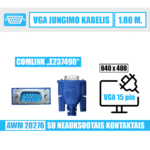 VGA 15 pin kabelis (išorinis)  / 1.80 m. / juodas / E237490
