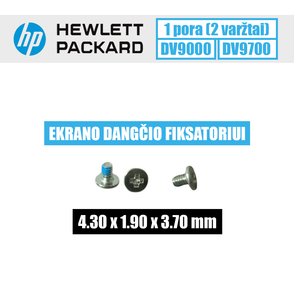 HP ekrano dangčio fiksatoriaus varztai (4.30 x 1.90 x 3.70 mm) - Image 1