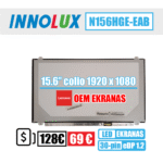 15.6" Full-HD IPS, eDP 30pin, matinis (apačioje dešinėje)