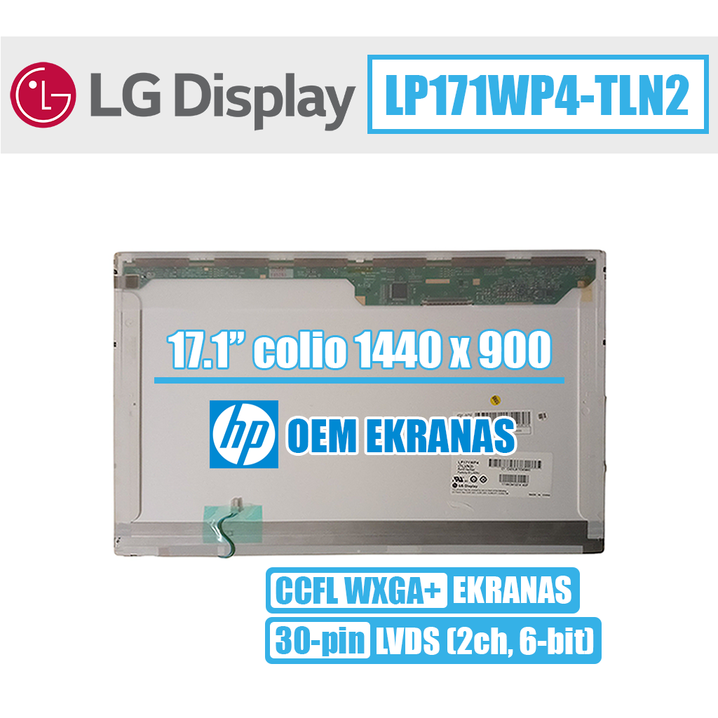 17.1" 1440x900 WXGA+ blizgus, 30pin (viršuje dešinėje) - Image 1