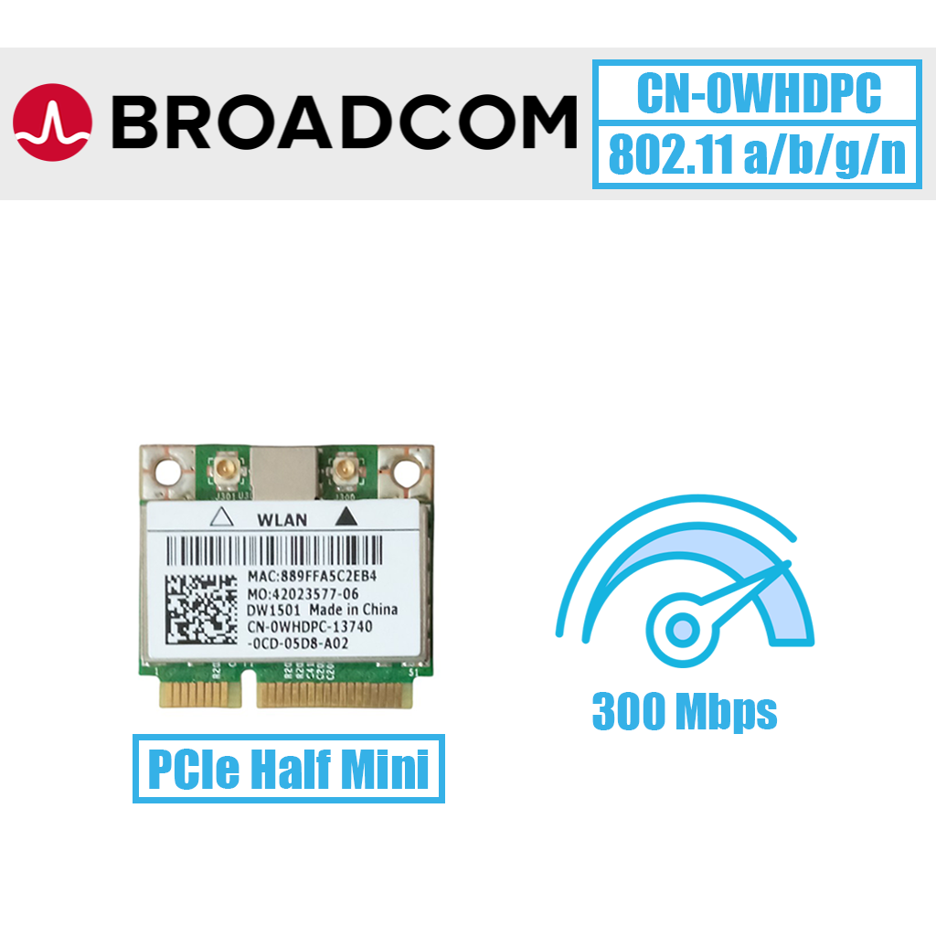 Broadcom tinklo plokštė 300 Mbps (CN-0WHDPC, DW1501) - Image 1