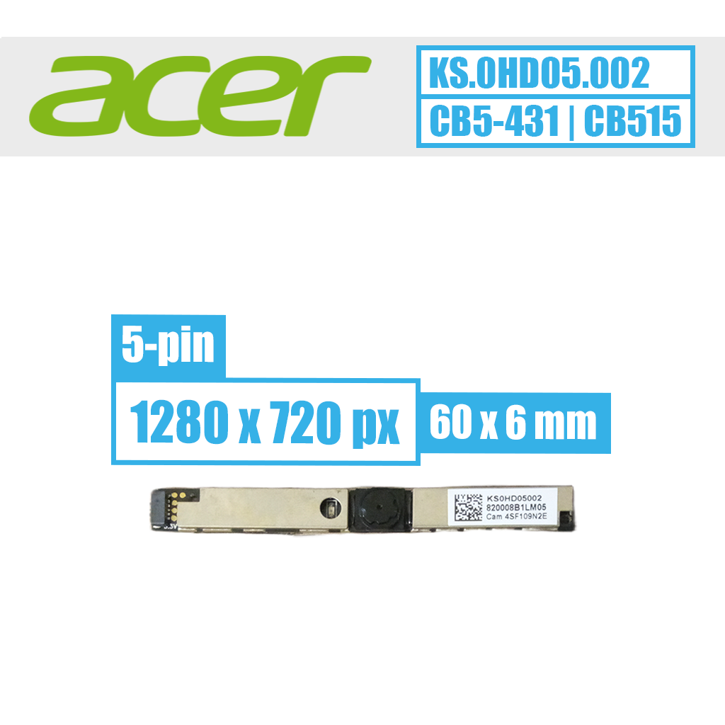 Acer WebCam modulis, 5 pin (SLIM) HD 720p (KS.0HD05002)