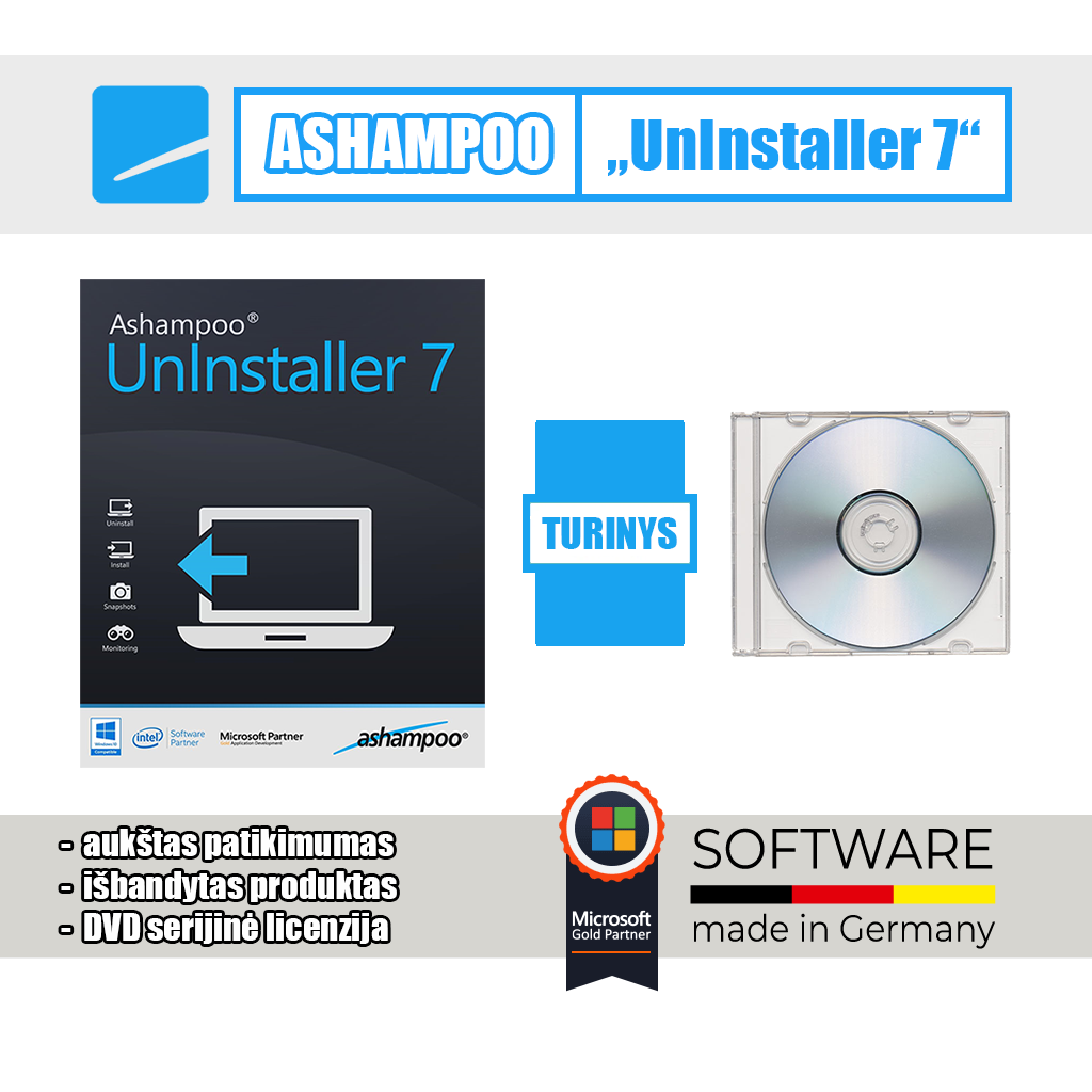 Ashampoo „UnInstaller 7“ versijos fizinis leidimas