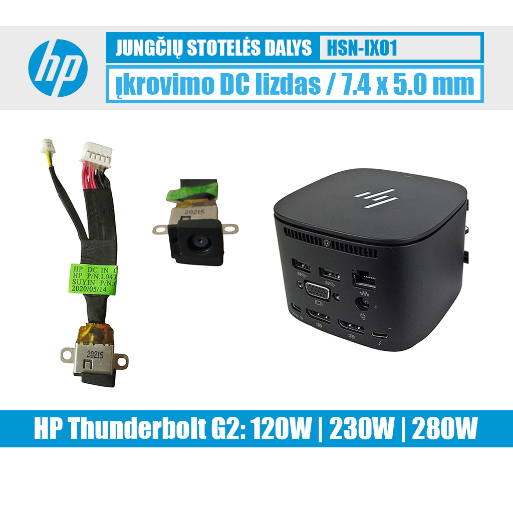 HP šakotuvo įkrovimo DC lizdas (HSN-IX01, L04712-Y70) - Image 1