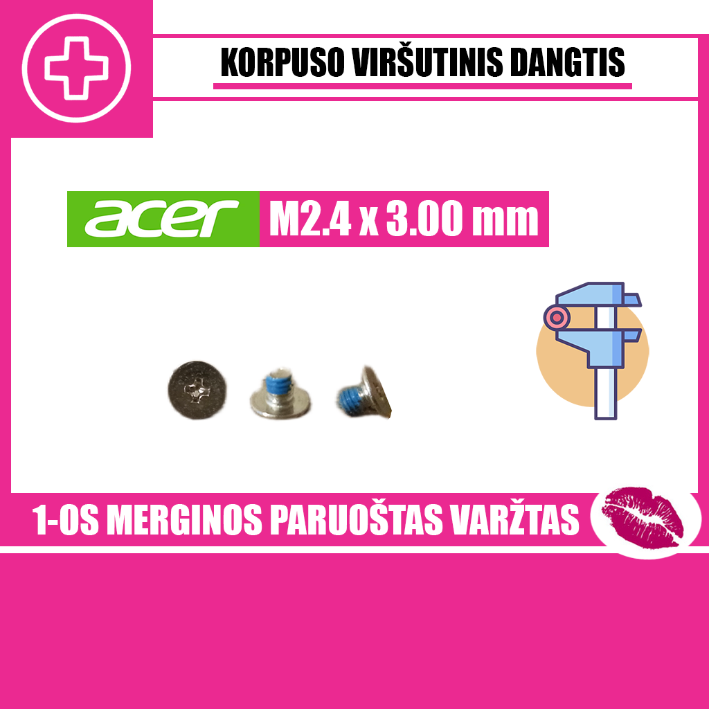 2.40 x 3.00 mm - Acer viršutinio korpuso varžtas (Palmrest) - Image 1
