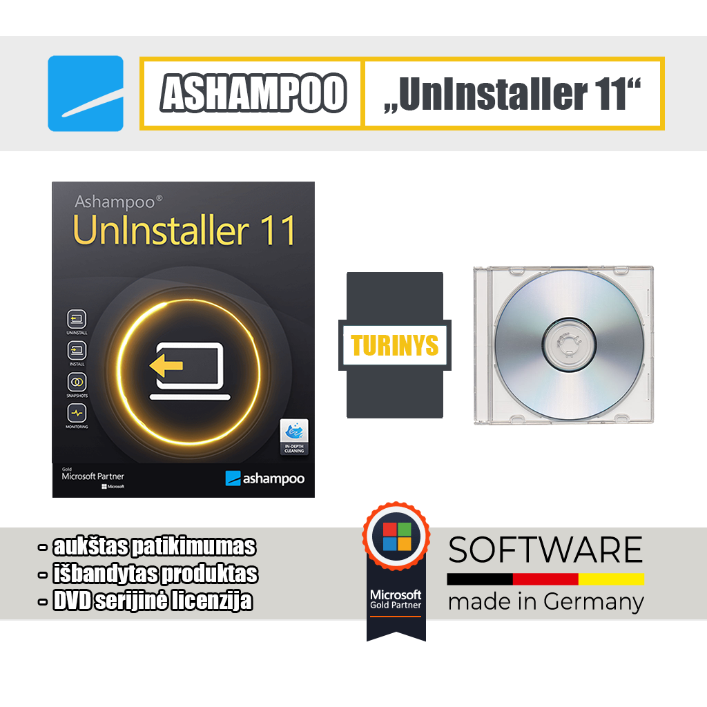 Ashampoo „UnInstaller 11“ versijos fizinis leidimas