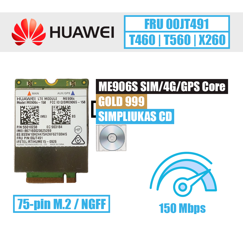 Huawei „ME906S” 4G LTE/GPS mobilusis ryšio modulis (FRU 00JT491) - Image 1
